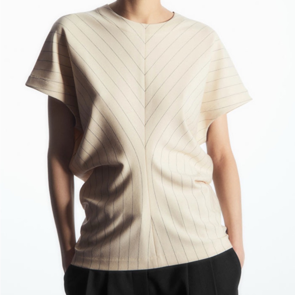 COS draped-waist stripped top Large